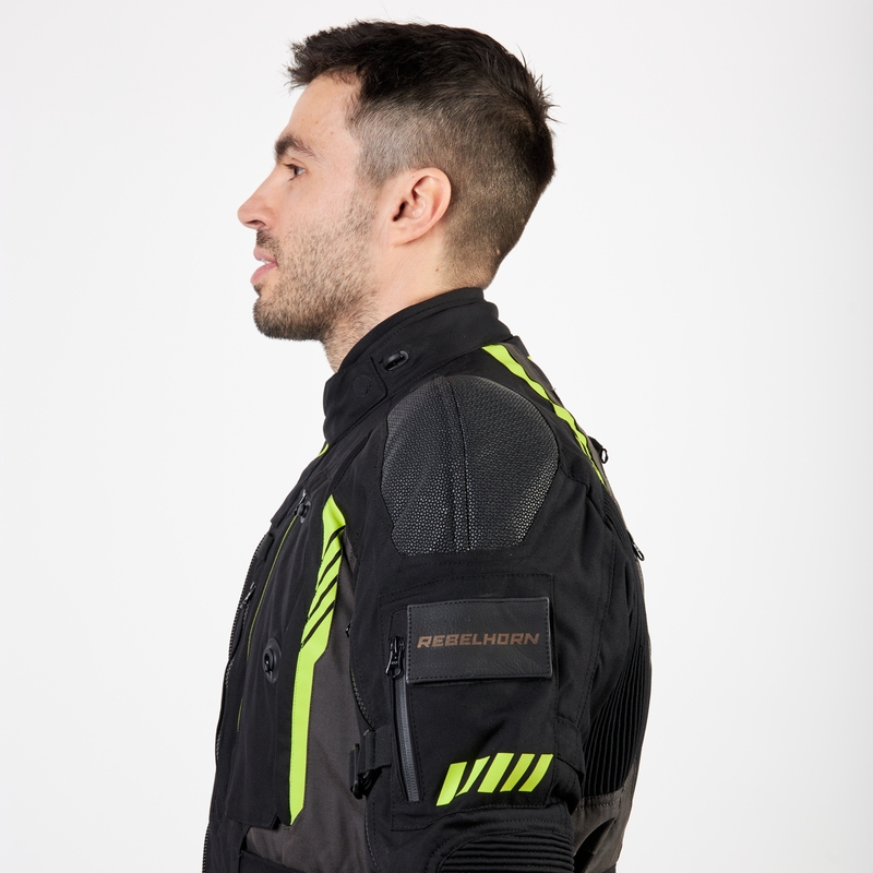 Rebelhorn Patrol jachetă de motocicletă negru-gri-gri-fluo-galbenă
