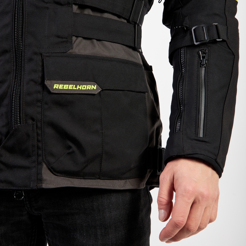 Rebelhorn Patrol jachetă de motocicletă negru-gri-gri-fluo-galbenă