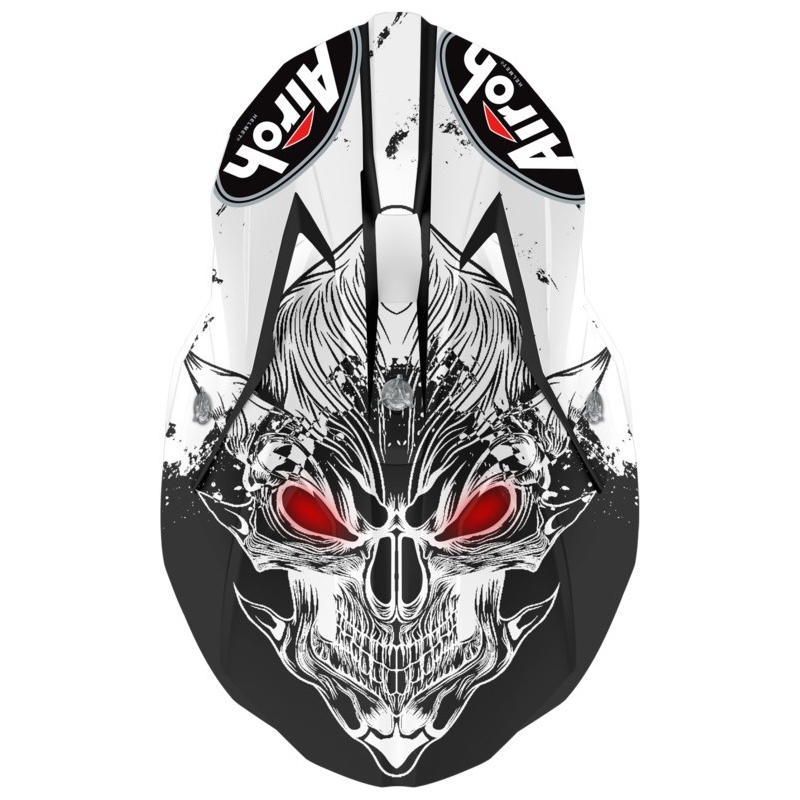 Cască de motocross pentru copii Airoh Wraap Youth Beast negru și alb