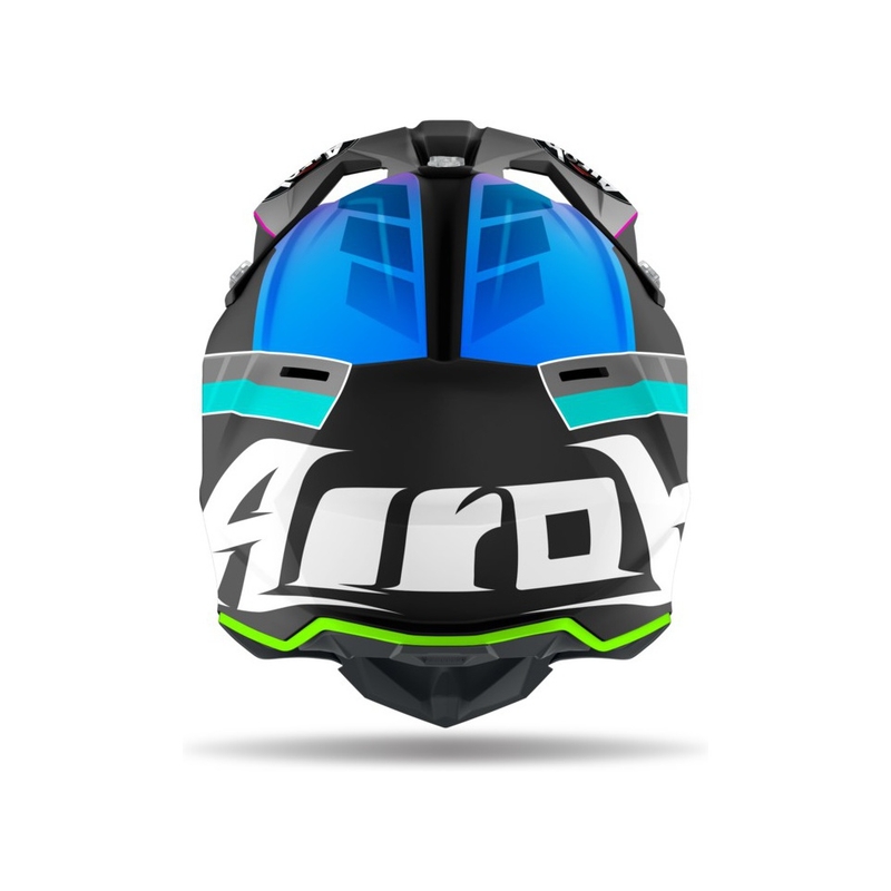 Cască de motocross pentru copii Airoh Wraap Prism negru-albastru