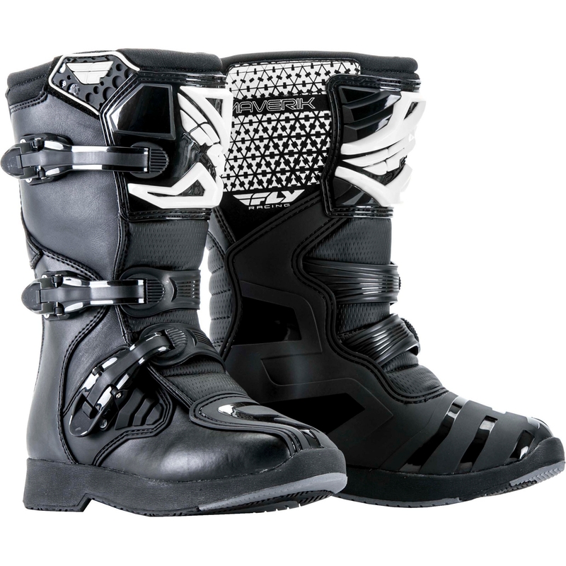 Copii Cizme de motociclete FLY Racing NEW Maverik Youth negru și alb