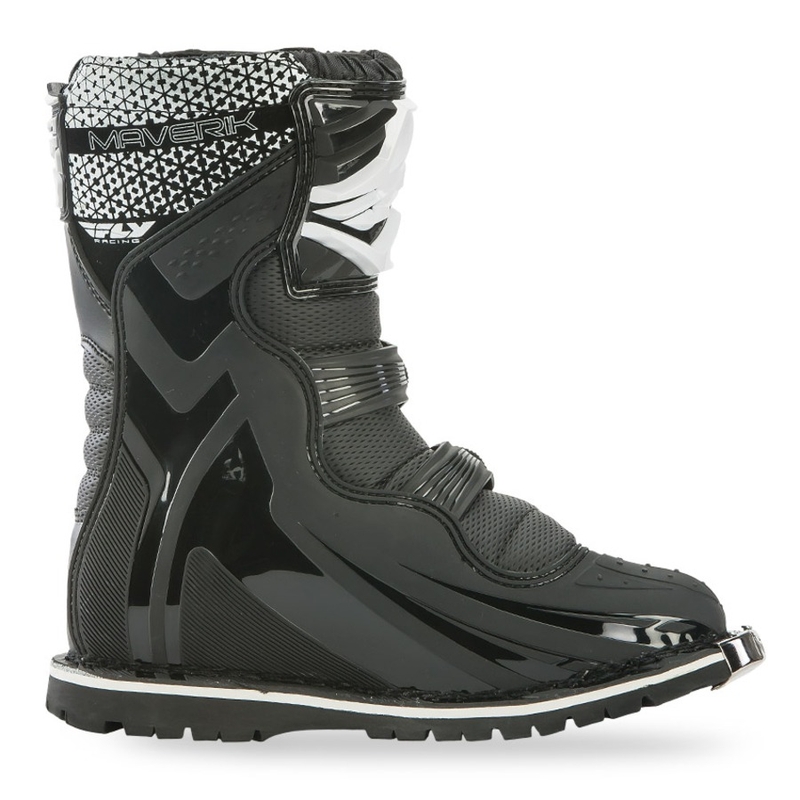 Copii Cizme de motociclete FLY Racing NEW Maverik Youth negru și alb
