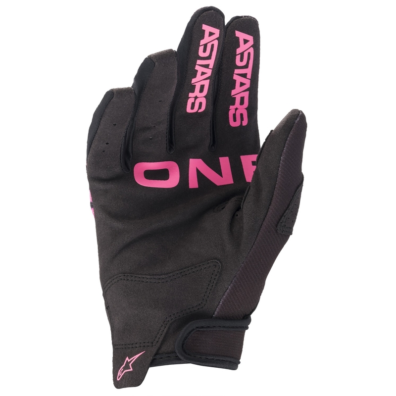 Mănuși de motocros pentru copii Alpinestars Radar negru-verde-fluo roz