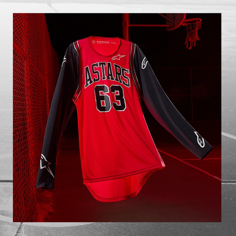Alpinestars Racer Acumen ediție limitată roșu, negru și alb pentru copii Motocross Jersey