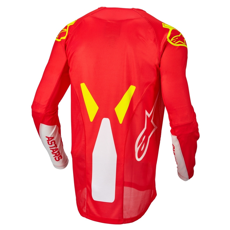 Tricoul de motocros pentru copii Alpinestars Racer Factory roșu-fluo-alb-galben-fluo lichidare