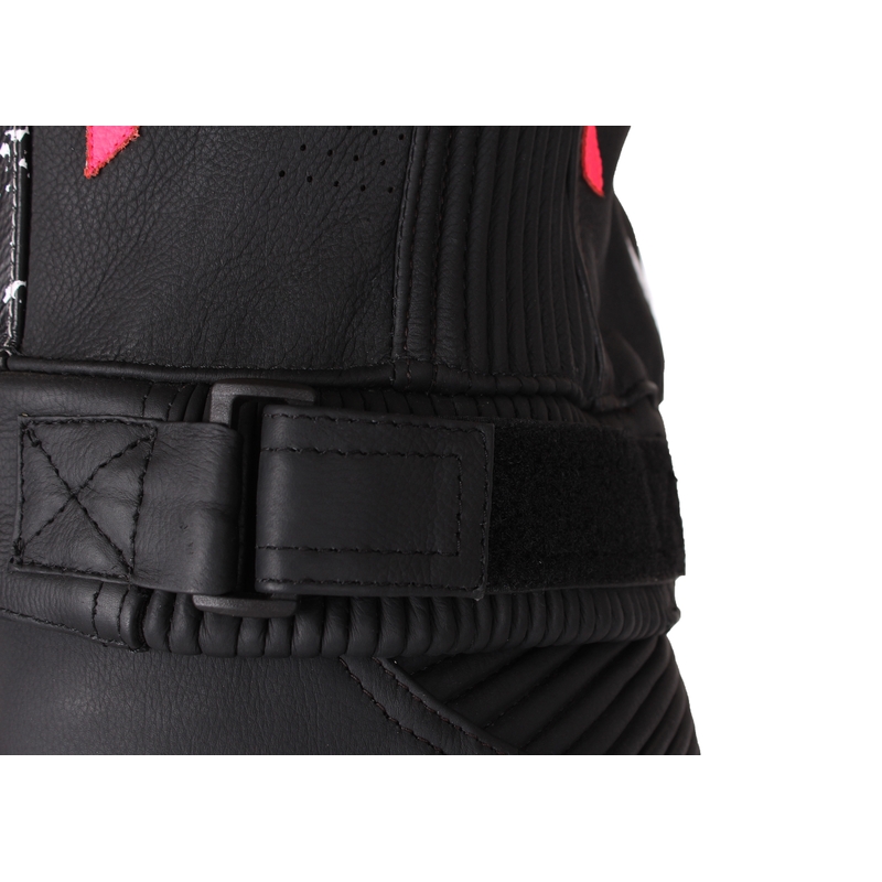 Costum de motocicletă pentru femei RSA GT2 negru-alb-roz fluo la reducere lichidare