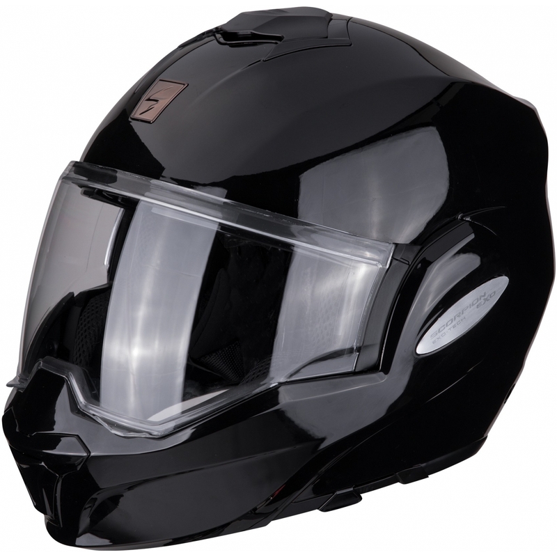 Cască modulară Scorpion EXO-TECH EVO neagră lucioasă