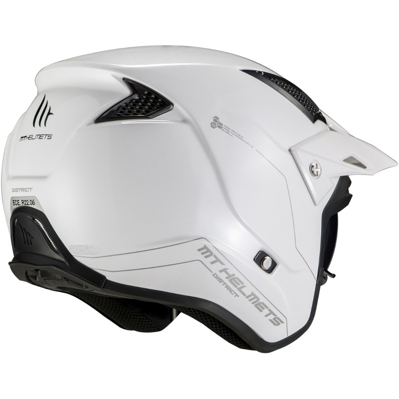 Cască de motocicletă MT District SV Solid A0 Open Trial Alb