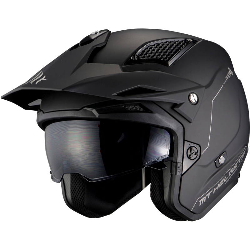 MT District SV Solid A1 cască de motocicletă pentru trialuri deschise negru mat