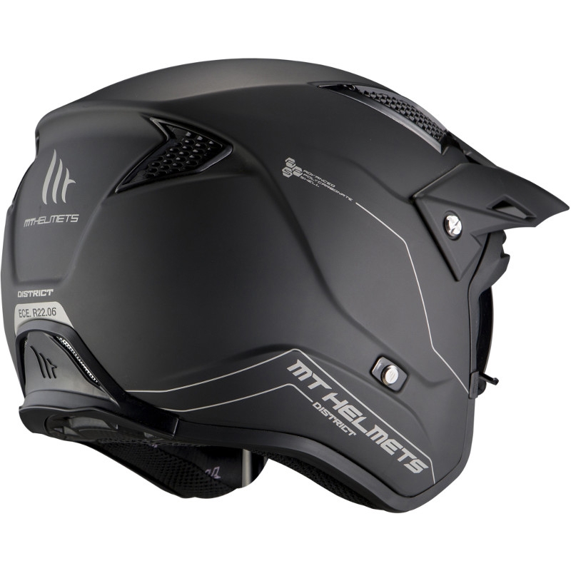 MT District SV Solid A1 cască de motocicletă pentru trialuri deschise negru mat