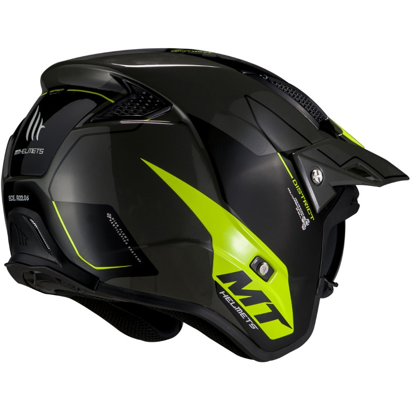 MT District SV Summit Summit E3 cască de motocicletă pentru procese deschise negru-fluo verde