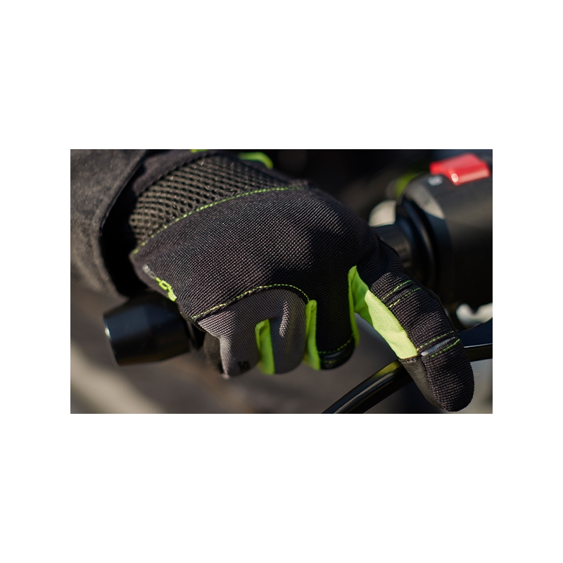 Mănuși pentru motociclete SEVENTY DEGREES SD-C48 negru-galben-fluo