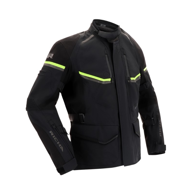 Jachetă pentru motociclete RICHA Atlantic 2 Gore-Tex negru-galben-fluo lichidare