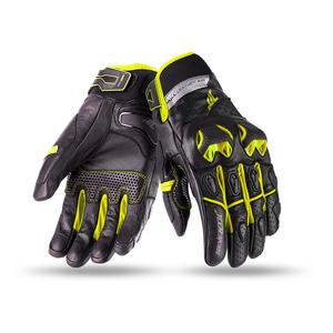 Mănuși pentru motociclete SEVENTY DEGREES SD-N32 negru-galben-fluo