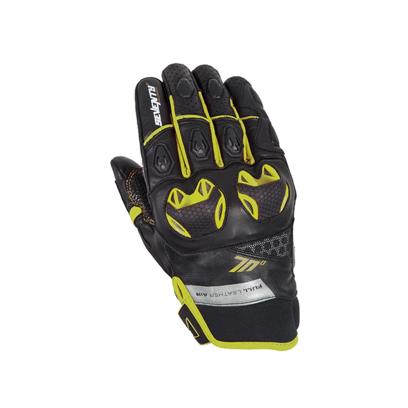 Mănuși pentru motociclete SEVENTY DEGREES SD-N32 negru-galben-fluo