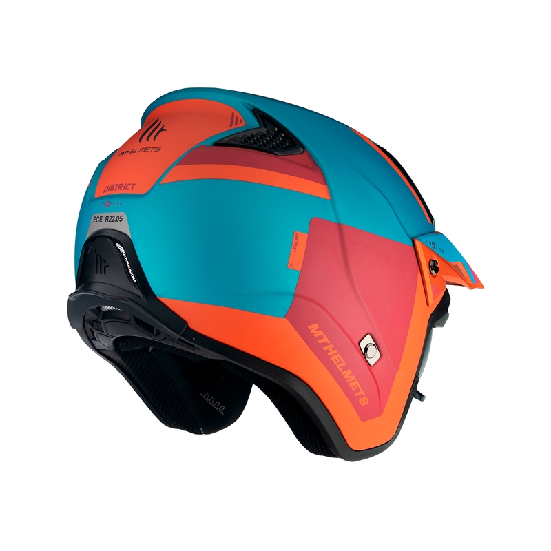 MT District SV Analog Analog D24 cască de motocicletă pentru procese deschise roșu-albastru-portocaliu