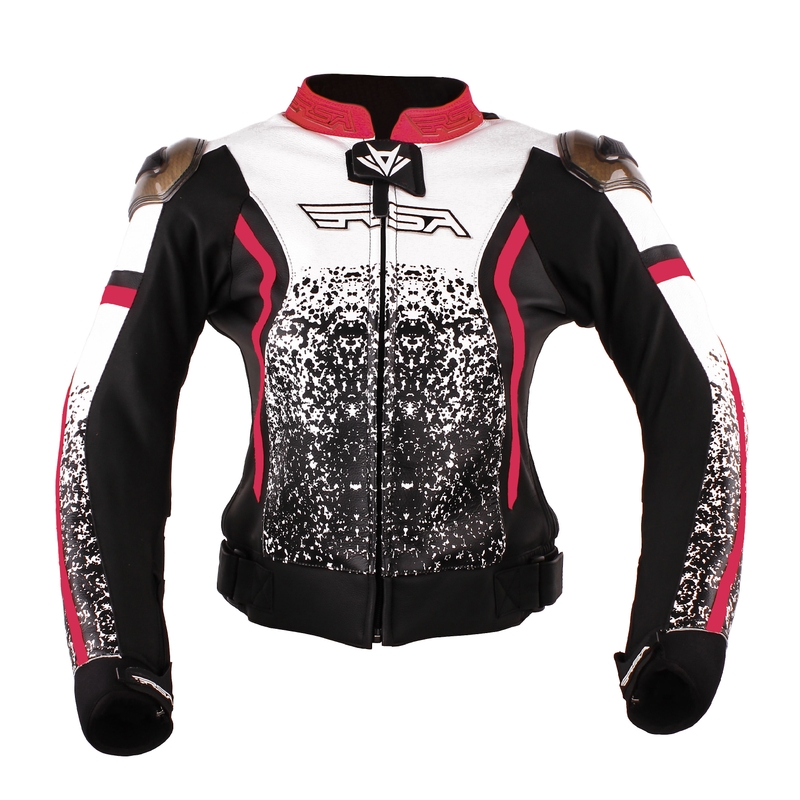 Jacheta de motociclete RSA Flow II Black-White-Pink pentru femei výprodej lichidare