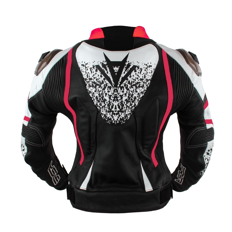 Jacheta de motociclete RSA Flow II Black-White-Pink pentru femei výprodej lichidare