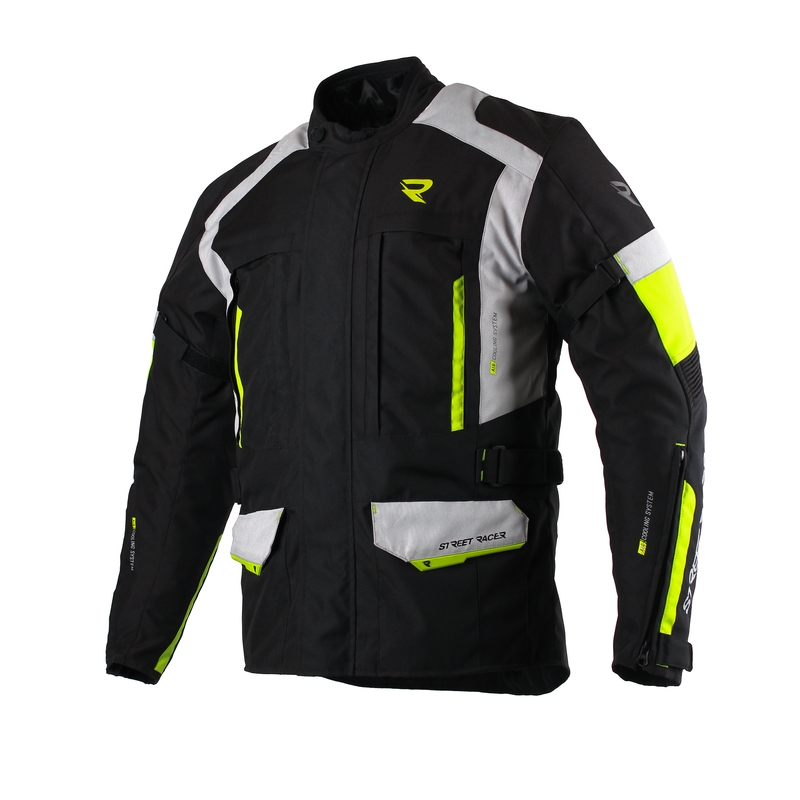 Geacă moto Street Racer Cool negru-gri-galben fluorescent lichidare