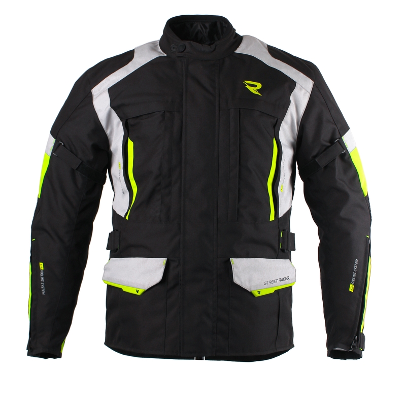 Geacă moto Street Racer Cool negru-gri-galben fluorescent lichidare