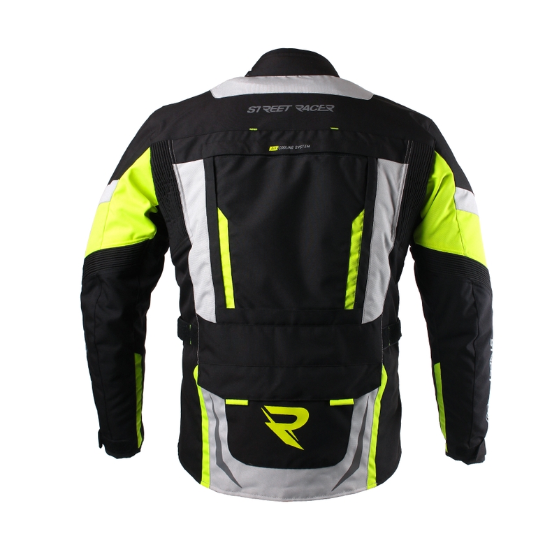 Geacă moto Street Racer Cool negru-gri-galben fluorescent lichidare