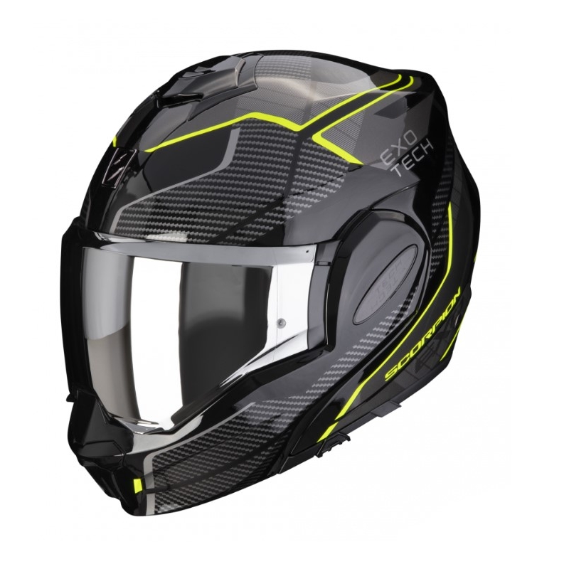 Casca rabatabila Scorpion EXO-TECH EVO ANIMO negru-gri-galben fluo lichidare