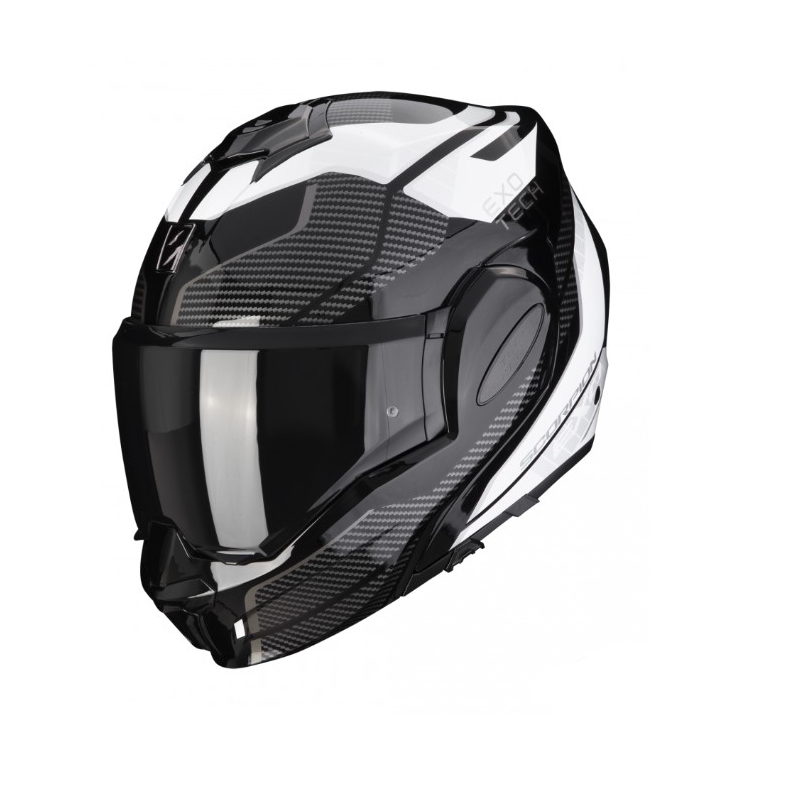 Casca rabatabilă Scorpion EXO-TECH EVO ANIMO negru-alb vânzare lichidare