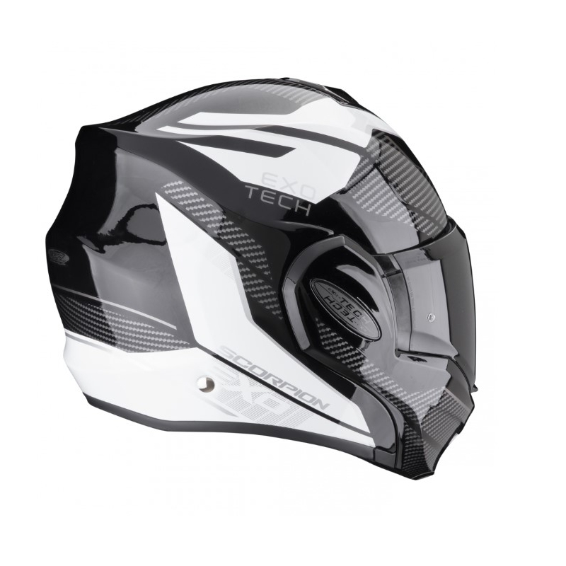 Casca rabatabilă Scorpion EXO-TECH EVO ANIMO negru-alb vânzare lichidare