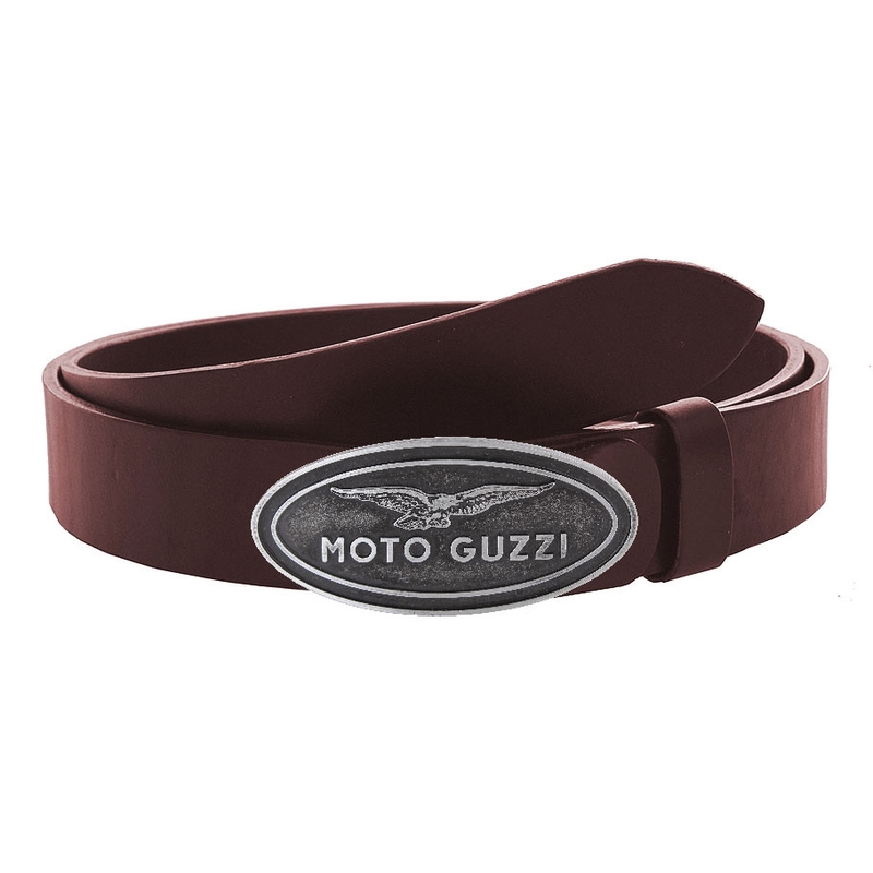 Curea moto din piele cu catarama Moto Guzzi maro