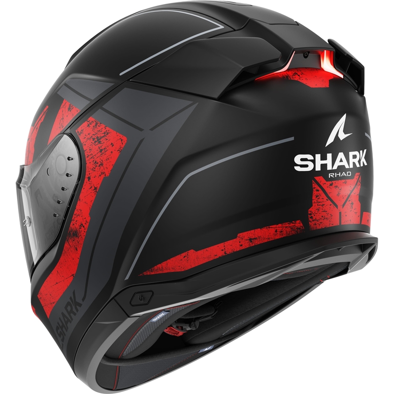 Cască integrală pentru motociclete SHARK Skwal i3 Rhad negru-gri-roșu mat