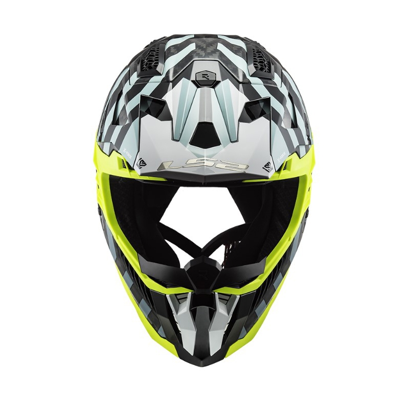 Motokrosová přilba LS2 MX703 C X-Force Barrier černo-modro-fluo žlutá