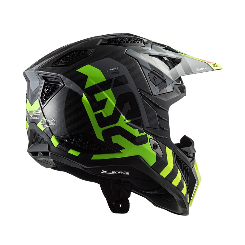 Motokrosová přilba LS2 MX703 C X-Force Barrier černo-šedo-fluo žlutá