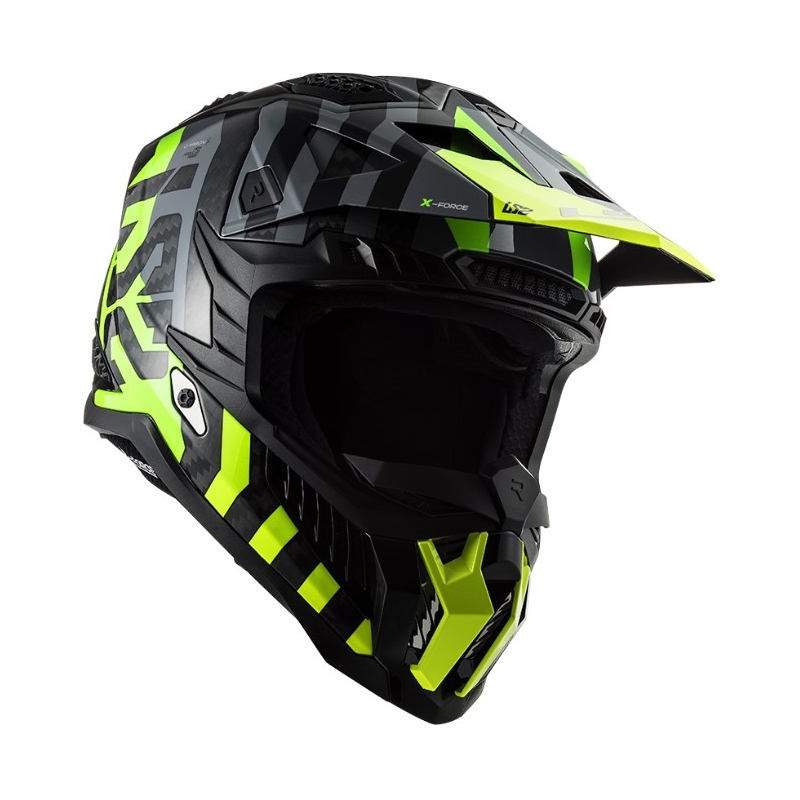 Motokrosová přilba LS2 MX703 C X-Force Barrier černo-šedo-fluo žlutá