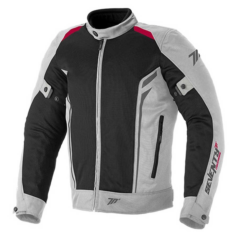 Geacă de motocicletă SEVENTY DEGREES SD-JT32 negru-gri-roșu