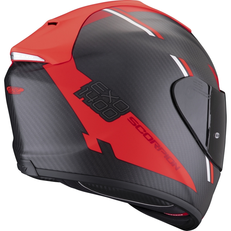 Cască integrală Scorpion EXO-1400 EVO Carbon Air Kendal negru-roșu