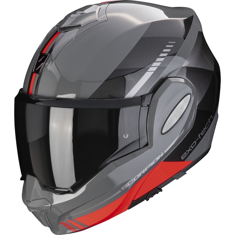 Scorpion EXO-TECH EVO Genre cască de motocicletă pliabilă Scorpion EXO-TECH EVO Genre gri-negru-roșu-roșu