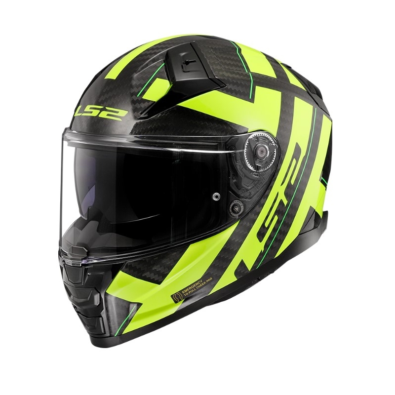 LS2 FF811 Vector II C Strong Cască de motociclist integrală negru-galben-fluo LS2 FF811 Vector II C Strong