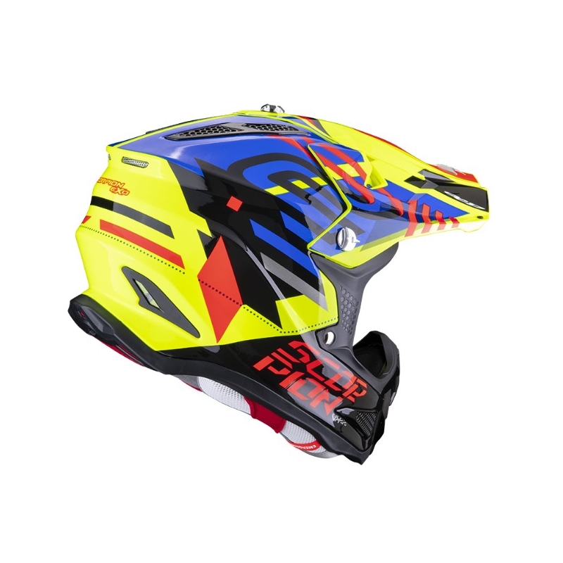 Cască de motocros Scorpion VX-22 Air Neox negru-roșu-albastru-galben-fluo