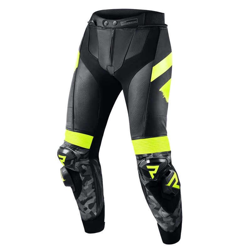 Pantaloni de motocicletă Rebelhorn Rebel 22 negru-galben-fluo lichidare