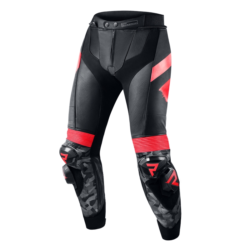 Pantaloni de motocicletă Rebelhorn Rebel 22 Black-Fluo Red lichidare