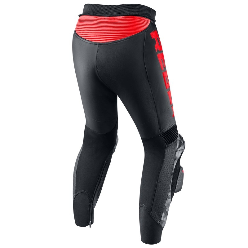 Pantaloni de motocicletă Rebelhorn Rebel Black-Fluo Red lichidare