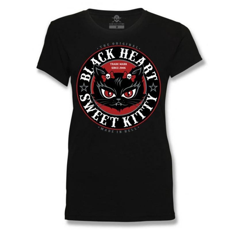 Tricou dama Black Heart Kitty lichidare
