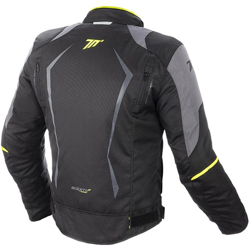 Geacă de motocicletă SEVENTY DEGREES SD-JR47 negru-gri-fluo-galben