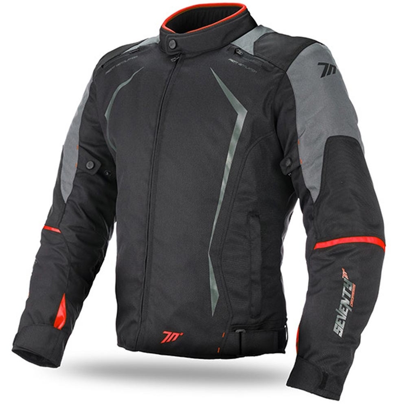 Geacă de motocicletă SEVENTY DEGREES SD-JR47 negru-gri-roșu