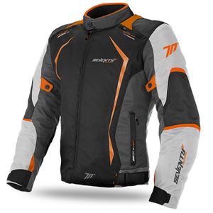 Geacă de motocicletă SEVENTY DEGREES SD-JR47 negru-gri-portocaliu