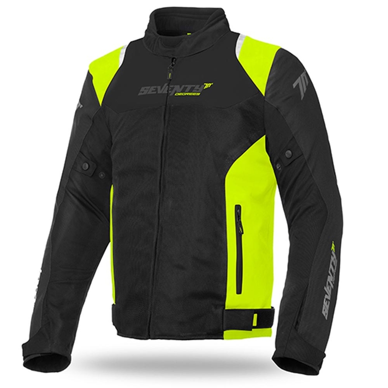 Geacă de motocicletă SEVENTY DEGREES SD-JR48 negru-galben-fluo