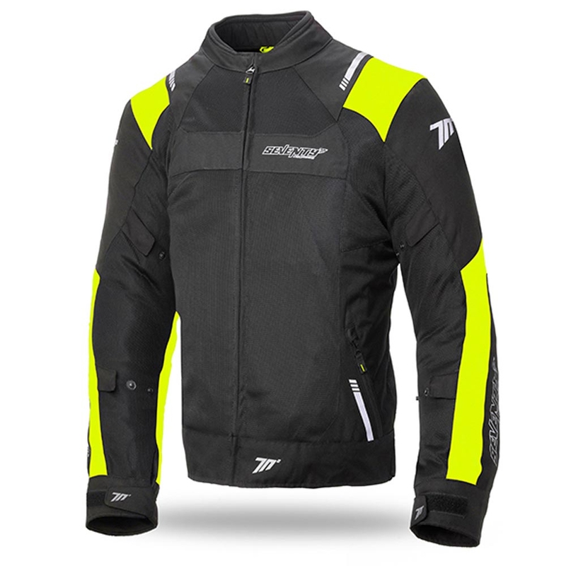 Geacă de motocicletă SEVENTY DEGREES SD-JR52 negru-galben-fluo lichidare