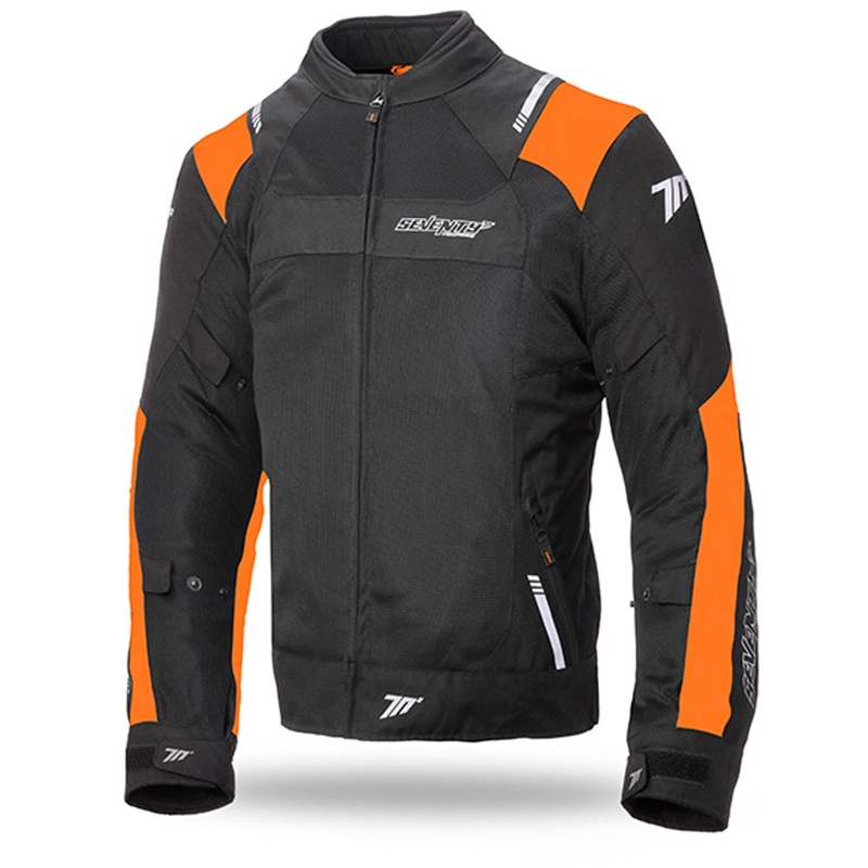 Geacă de motocicletă SEVENTY DEGREES SD-JR52 negru-portocaliu lichidare