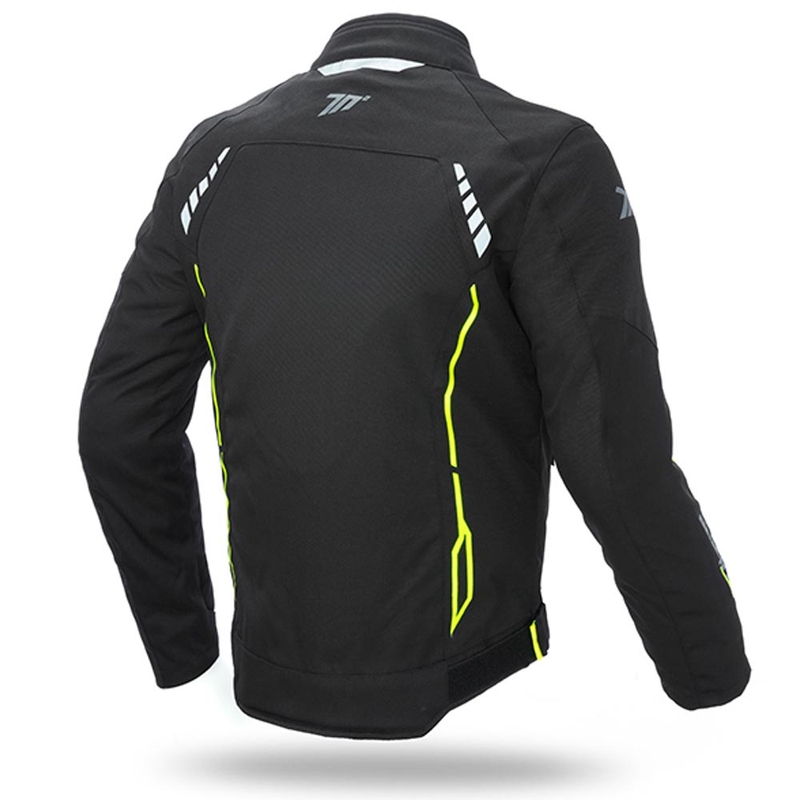 Geacă de motocicletă SEVENTY DEGREES SD-JR65 negru-galben-fluo
