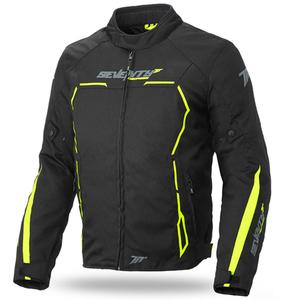 Geacă de motocicletă SEVENTY DEGREES SD-JR65 negru-galben-fluo